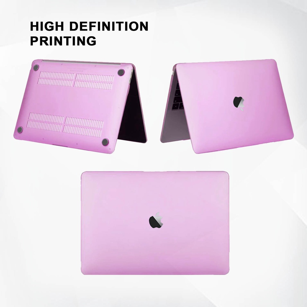 Case Casing Protective Pelindung Laptop Macbook Air Pro 13 M1 M2 2017 2018 2019 2020 2021 A1932 A2179 A2337 A1706 A1708 A1989 A2159 A2251 A2289 A2338 Gambar Polos Warna Ungu Soft Purple Motif Lucu Hardcase Murah