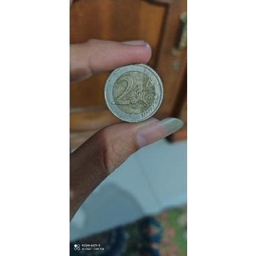 Koin Uang 2 Euro tahun 2001, asli kuno langka, uang eropa