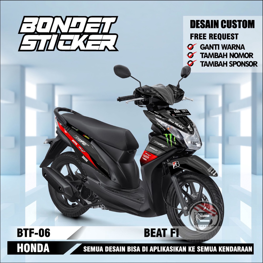 STIKER MOTOR - DECAL MOTOR HONDA BEAT FI INJEKSI KODE BTF-06