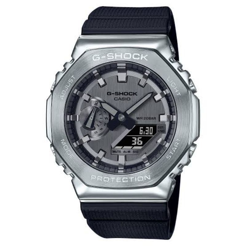 Jam Tangan Pria Merk GM-2100 Black Silver Original Bm Free Box Ser
