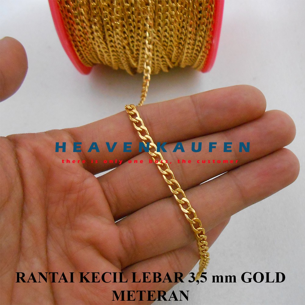 Rantai Kecil Lebar 3 5 Mm Warna Gold Emas Meteran Murah Shopee Indonesia