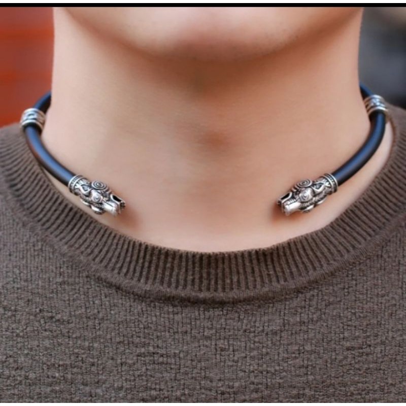 kalung kepala serigala / wolf head viking necklace