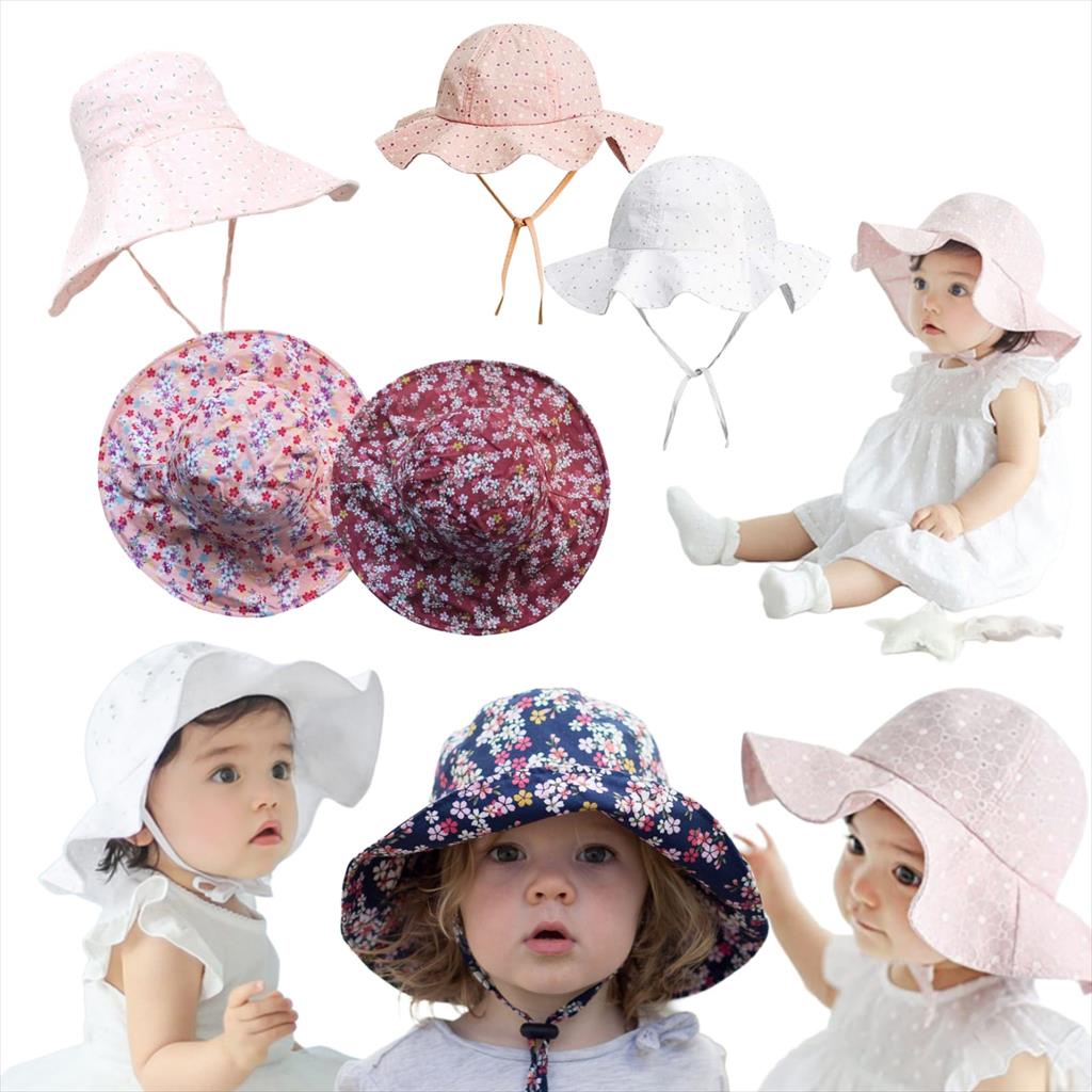 JM0039 (1-3 Tahun) Topi Anak Pantai  Baby Hat SunHat Topi Bayi Perempuan Cewek Bucket