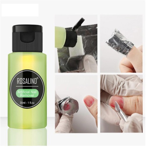GREEN - Rosalind nail gel remover / cairan pembersih kutek gel polish remover gel nail cleanser