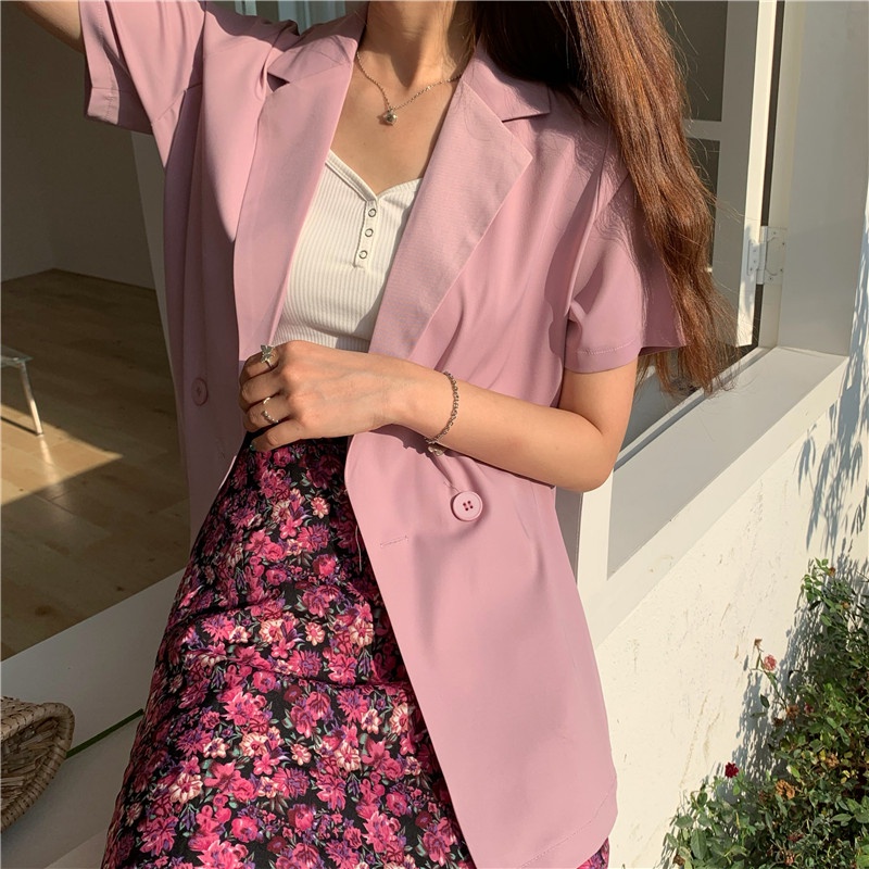 semi blazer korea wanita Suit Jacket Women Lengan Pendek setelan blazer 2023 murah pakaian Outer