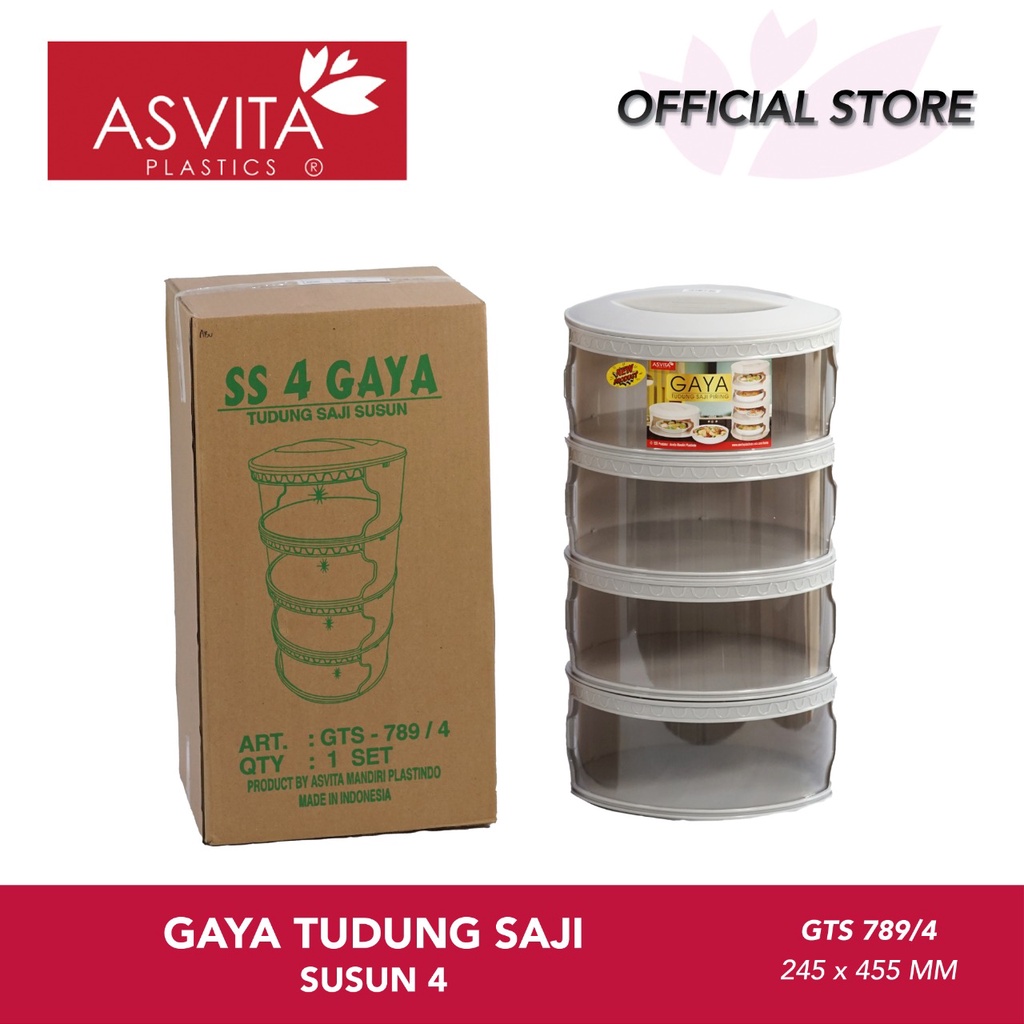 Azparadays - Asvita Tudung Saji Plastik Food Grade 4 Susun Movable Food Cover