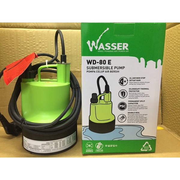 WASSER WD-80 E Mesin Pompa Celup Air Bersih / Pompa Kolam Tipe WD-80E / Summbersible Pump