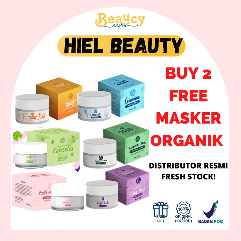 [SIAP KIRIM!] SAFFRON MUGWORT JELLY SLEEPING &amp; CENTELLA CLAY MASK BY HIEL BEAUTY (hielbeauty)