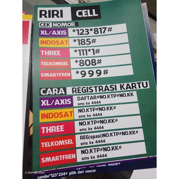 

Cetak poster A3 informasi poster cara ceknomber&registrasi kartu