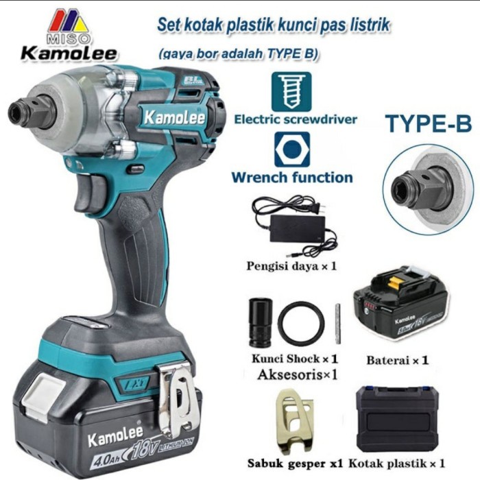 Mesin Bor Impact Wrench Kamolee Dtw285 Type B Plastik Box