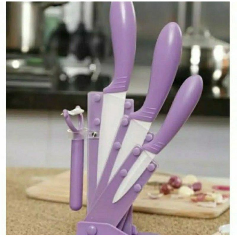 pisau keramik pisau ichef ungu /pisau ifa/pengupas buah