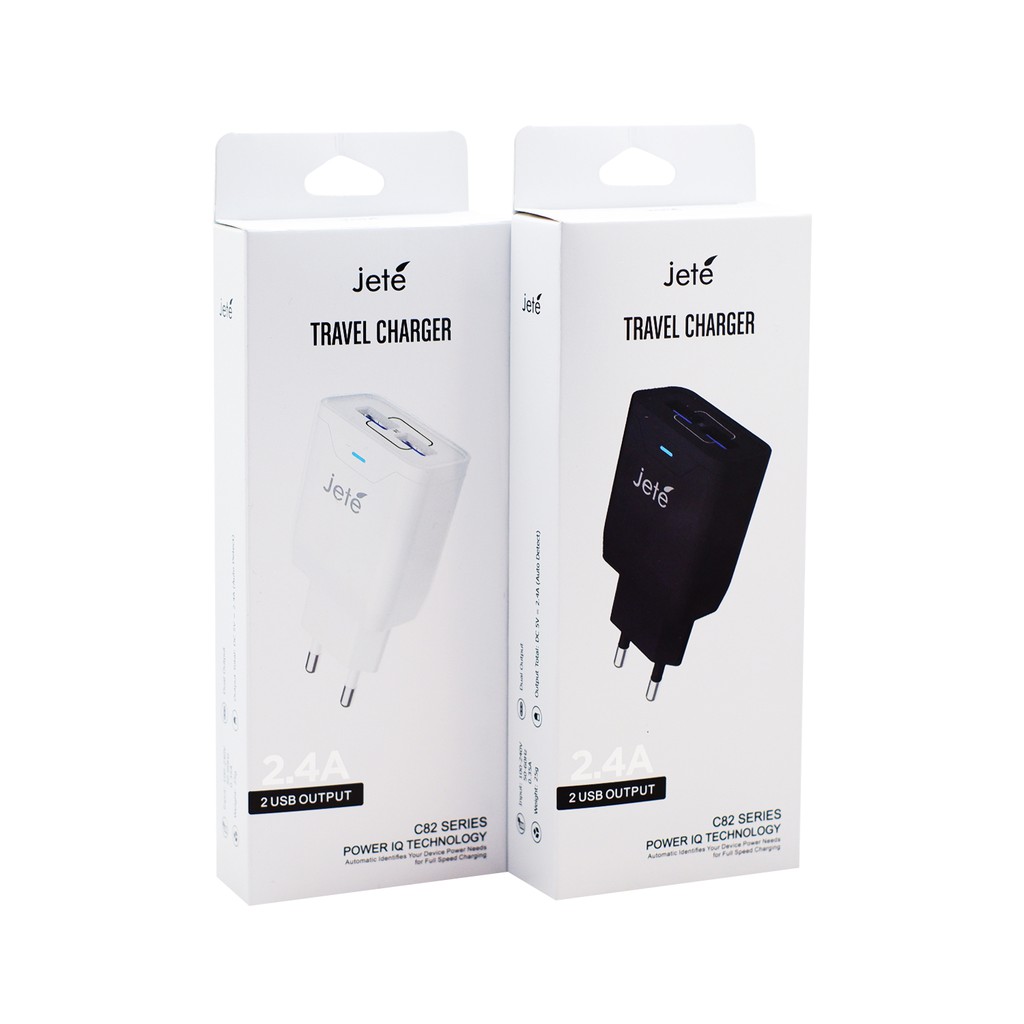 CHARGER RUMAH JETE C82 2.4A BUNDLING KABEL FAST CHARGING TINY MICRO GARANSI RESMI 1 TAHUN