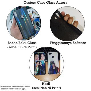 Custome Case Glass Glossy ( Bahan Kaca Anti Lecet) For  IPHONE/ XIAOMI/SAMSUNG/OPPO/VIVO