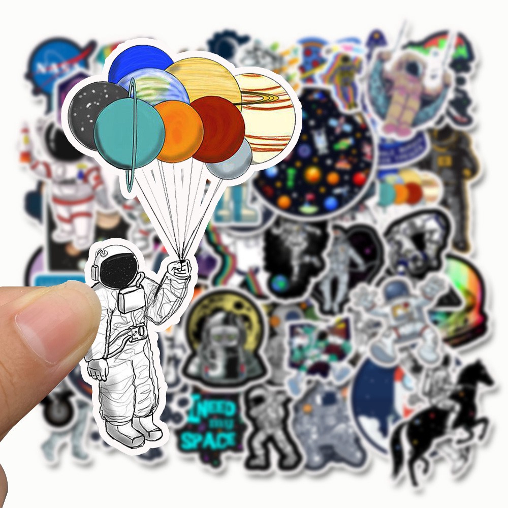 50 Pcs Rocket Ship Planet Alien Ufo Toy Stickers Alien Space For Scrapbooking Laptop Skateboard