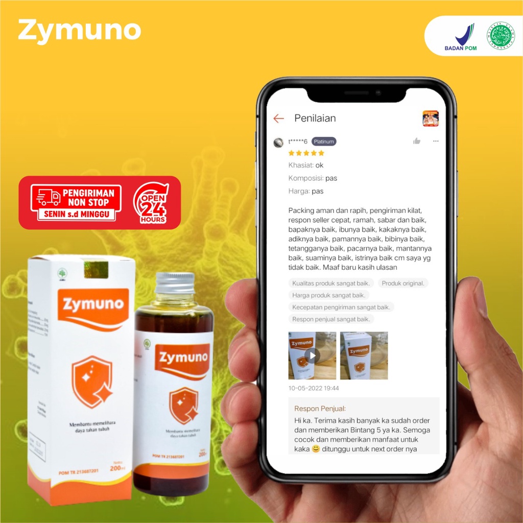 Zymuno - Vitamin Herbal Cegah Kanker Tingkatkan Daya Tahan Tubuh Imun Jaga Kesehatan Tubuh Cegah Flu Demam Batuk Masalah Pencernaan Bantu Percepat Penyembuhan Penyakit Booster Imun