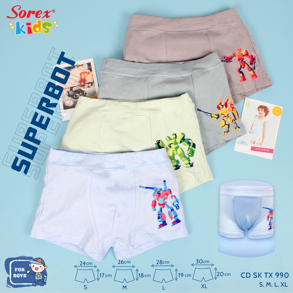 SOREX KIDS BOXER Celana Dalam Anak Boy segitiga laki-laki CD Short S M L XL TM771 702 751 GM651 650 801