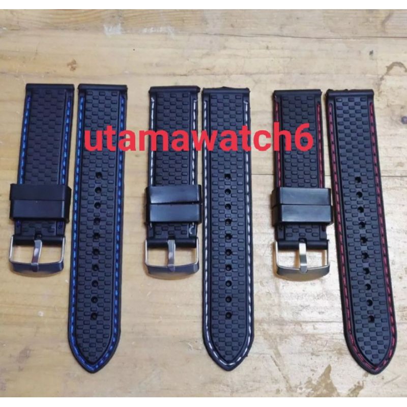 Tali jam tangan termurah rubber strap,list hitam,list merah,list biru,list putih 20,22,24mm