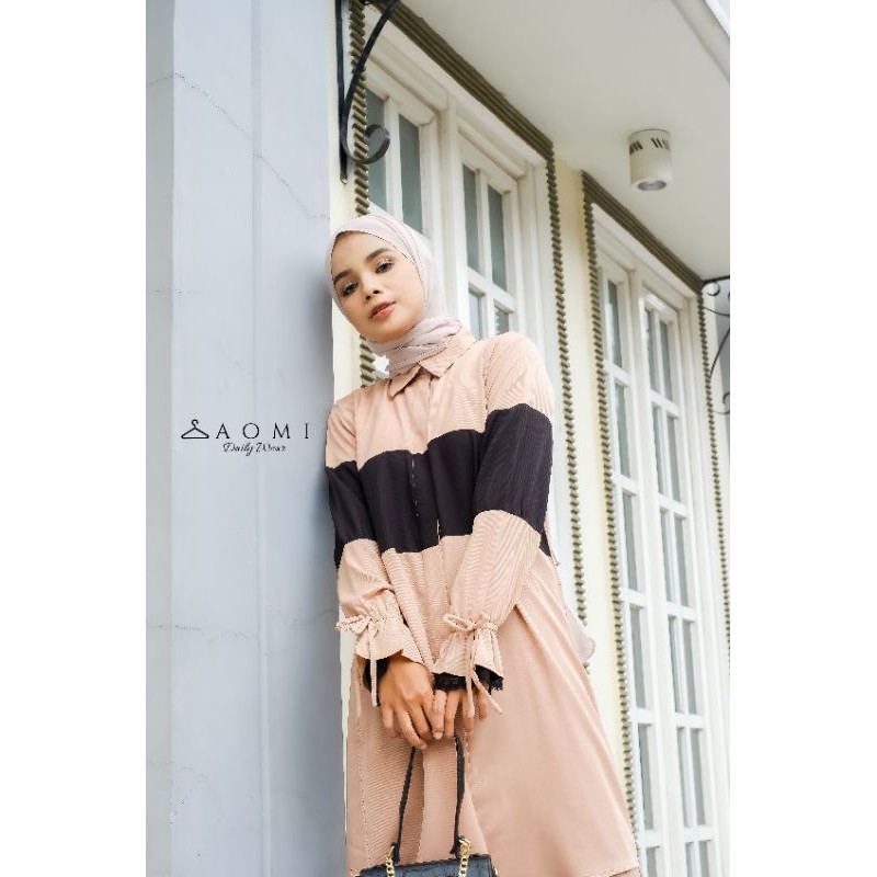 one set daily set setelan wanita atasan blouse Zivanya One Set (Caramel)