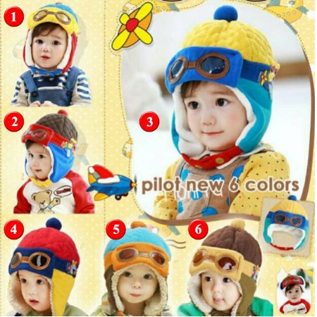 Topi Bayi Profesi Pilot Hat Baby Korean