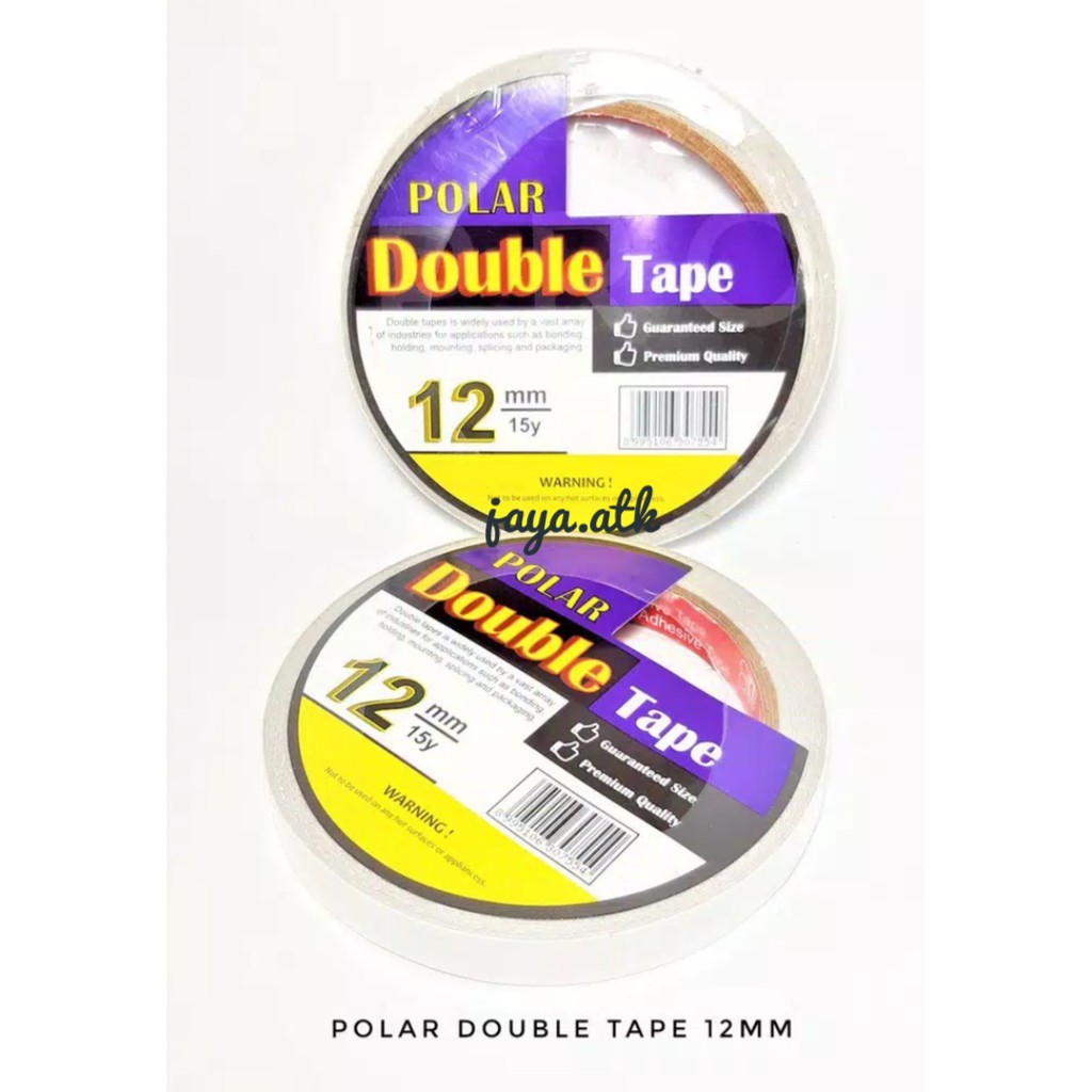 DOUBLE TAPE KERTAS ISOLASI DOUBLE TAPE 12MM X 15 YARD ISOLASI BOLAK BALIK SELOTIP SOLASI BAGUS