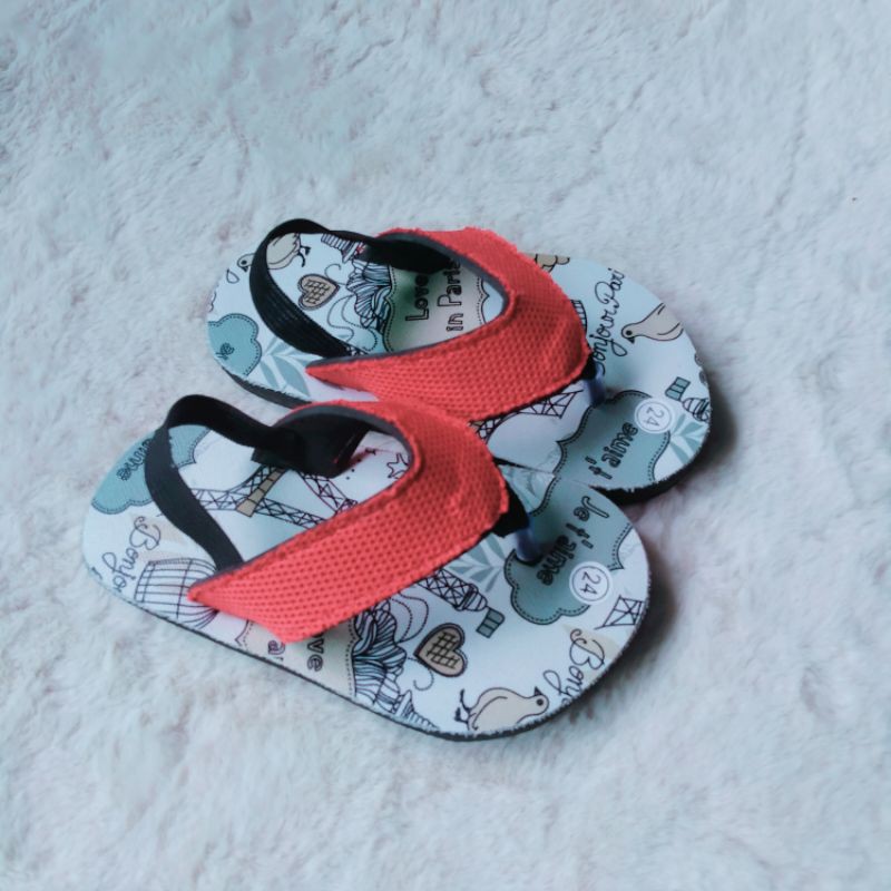 Sandal anak baby lucu tali belakang