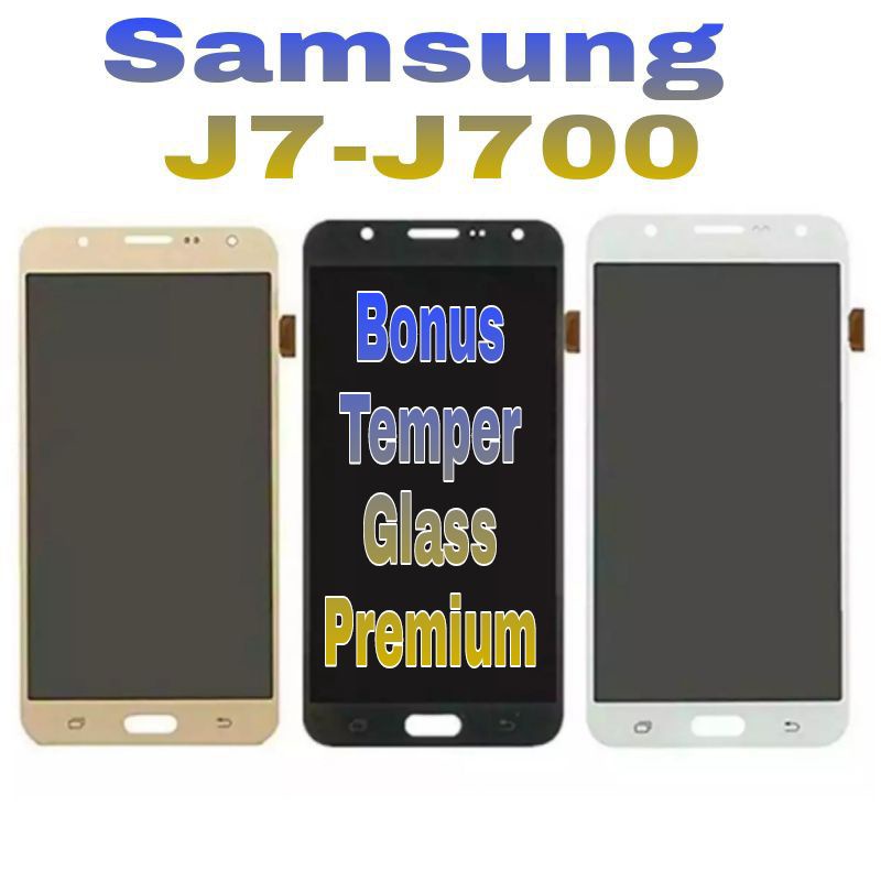 Lcd samsung J7 J 7 - J700 J 700 OLED2 Black Gold White + Touchscreen Fullset/Komplit
