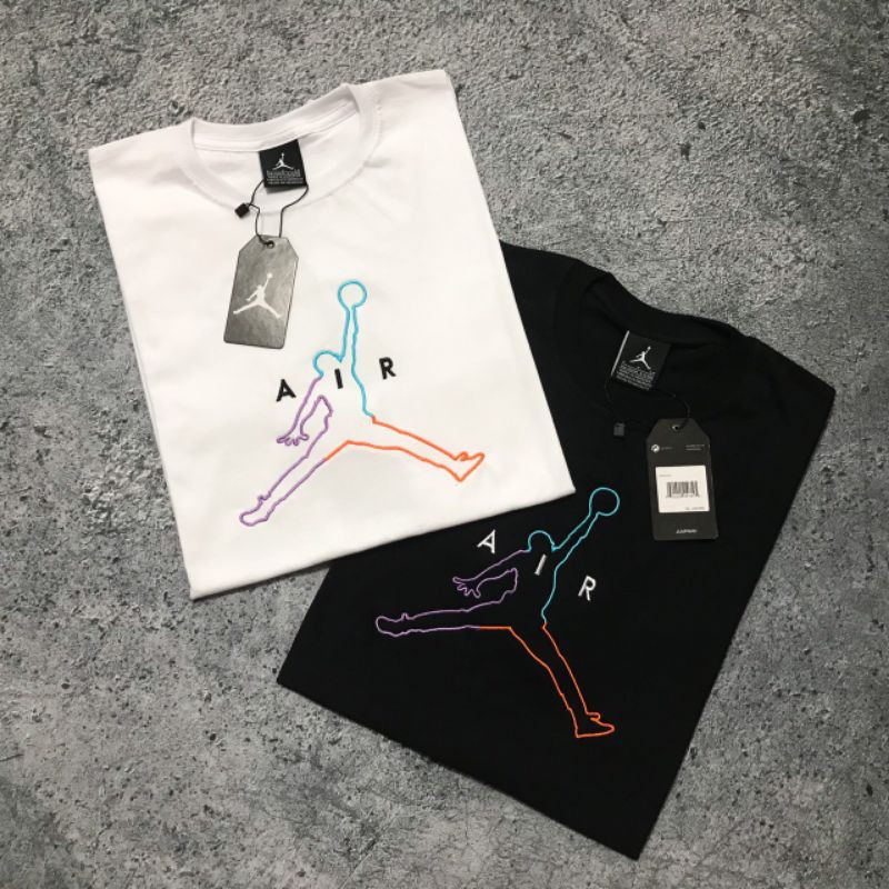 Tshirt Kaos Jordan Jump Man Rainbow Bordir Premium Quality