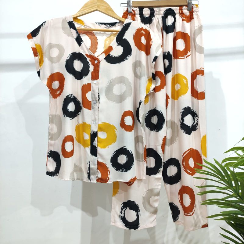 PIYAMA KANCING HITS PIYAMA KANCING BUSUI | PIYAMA RAYON | HOMEWEAR-NK 52