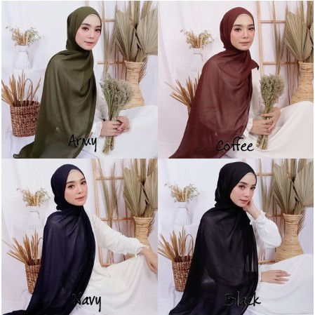 Pashmina Polos Ceruty Baby Doll 40 Warna Tersedia Pahmina lebaran Pashmina ceruty wanita Bisa Cod