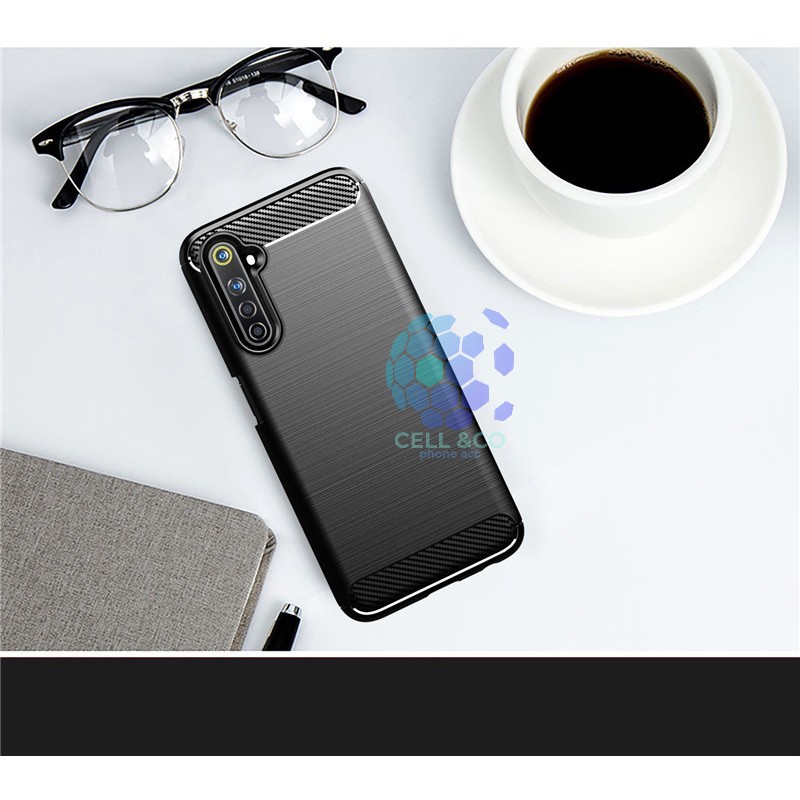 CASE CARBON REALME 6 casing hp silikon softcase case premium carbon cover