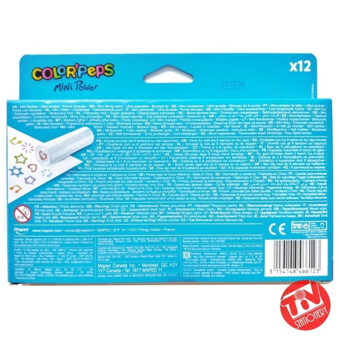 

Lucu Spidol Maped Color' Peps Mini Power Jumbo 12 Warna Murah