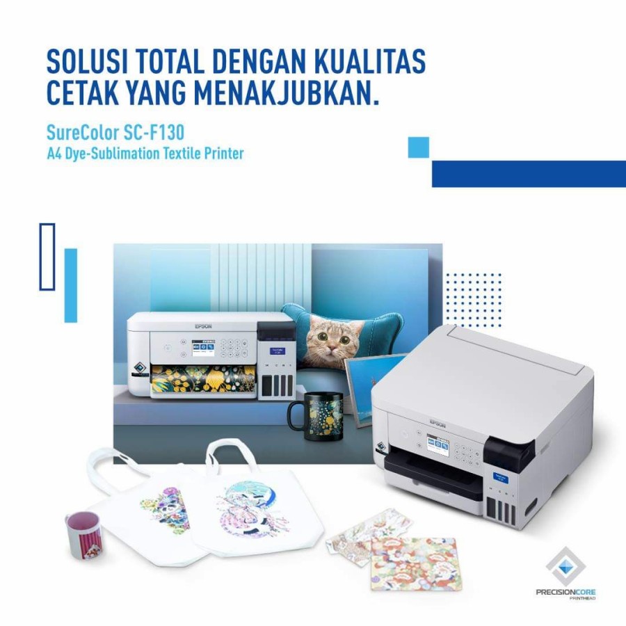 Epson SureColor SC-F130 A4 Dye-Sublimation Textil Printer 4 Warna Garansi 1 Tahun/6000 Lembar mana yang lebih dulu