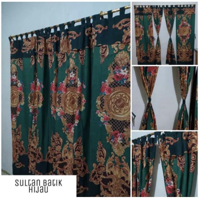 [ PINTU DAN JENDELA ] GORDEN TALI + PONI MOTIF SULTAN BATIK HIJAU