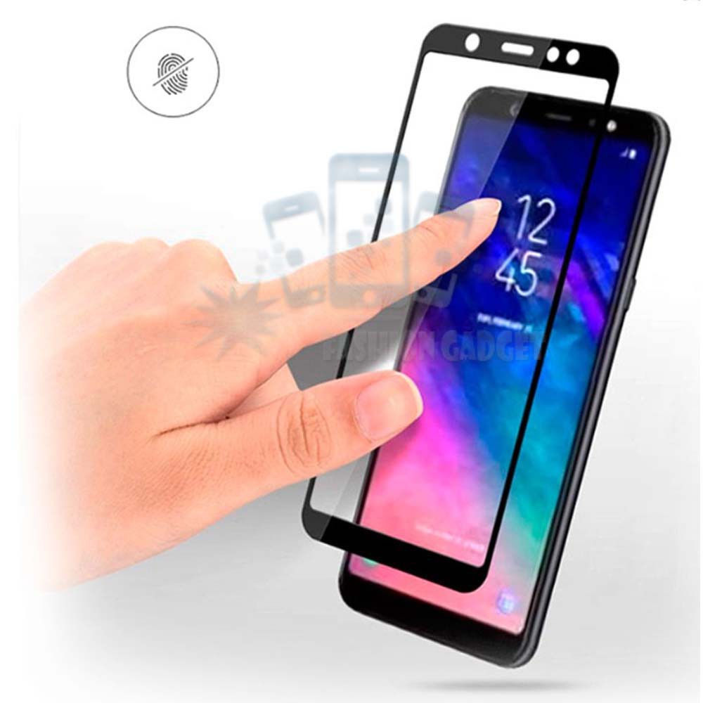 Tempered Glass Samsung Galaxy A6+ 2018 A6 Plus 6.0inc Full Colour Depan Anti Gores Kaca Screen Guard