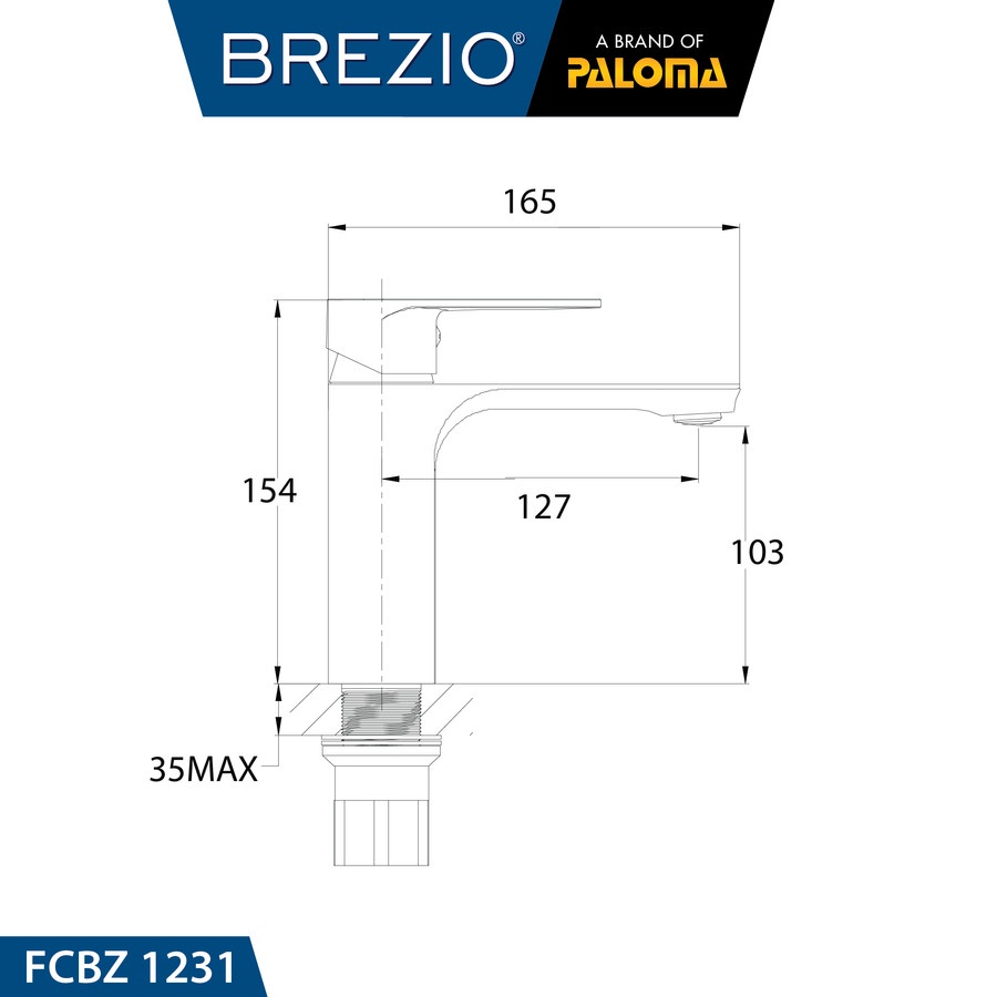 BREZIO FCBZ 1231 Keran Mixer Wastafel Cuci Tangan Kran Panas Dingin