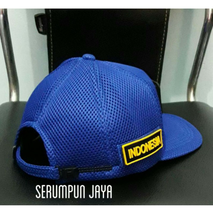 TOPI GADA PRATAMA - TOPI GADA PRATAMA 3 PATCH JARING VELCRO BIRU - TOPI GADA PRATAMA SECURITY