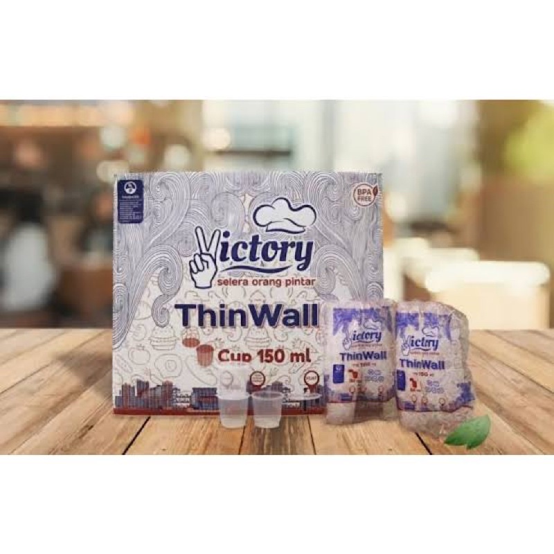 Thinwall Cup Puding 150 ml Victory isi 25 pcs / Thinwall Sauce Cup 150 ml / Tempat Saos Bumbu 150 ml Victory / Thinwall Cup Puding 150ml / Cup Puding 150 ml 150ml