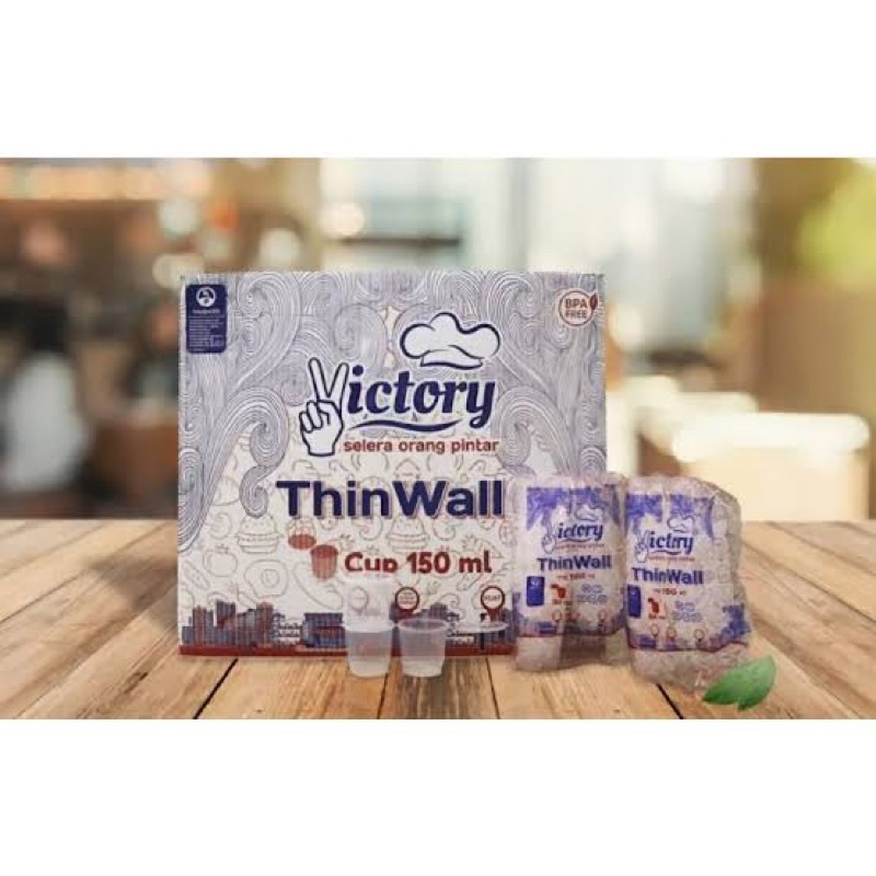 Thinwall Cup Puding 150 ml Victory isi 25 pcs / Thinwall Sauce Cup 150 ml / Tempat Saos Bumbu 150 ml Victory / Thinwall Cup Puding 150ml / Cup Puding 150 ml 150ml