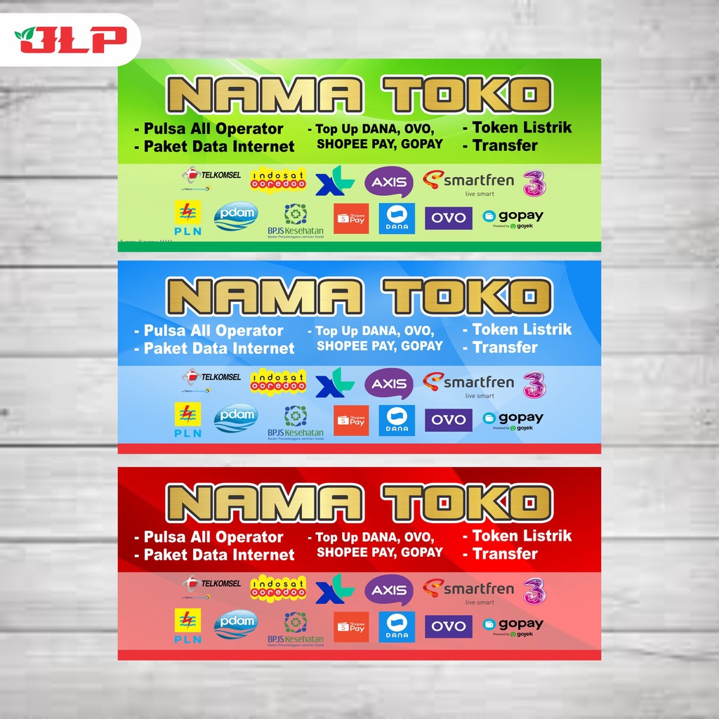 SPANDUK KONTER PULSA / BANNER KONTER PULSA UKURAN 2 meter x 80 CM / BISA COD