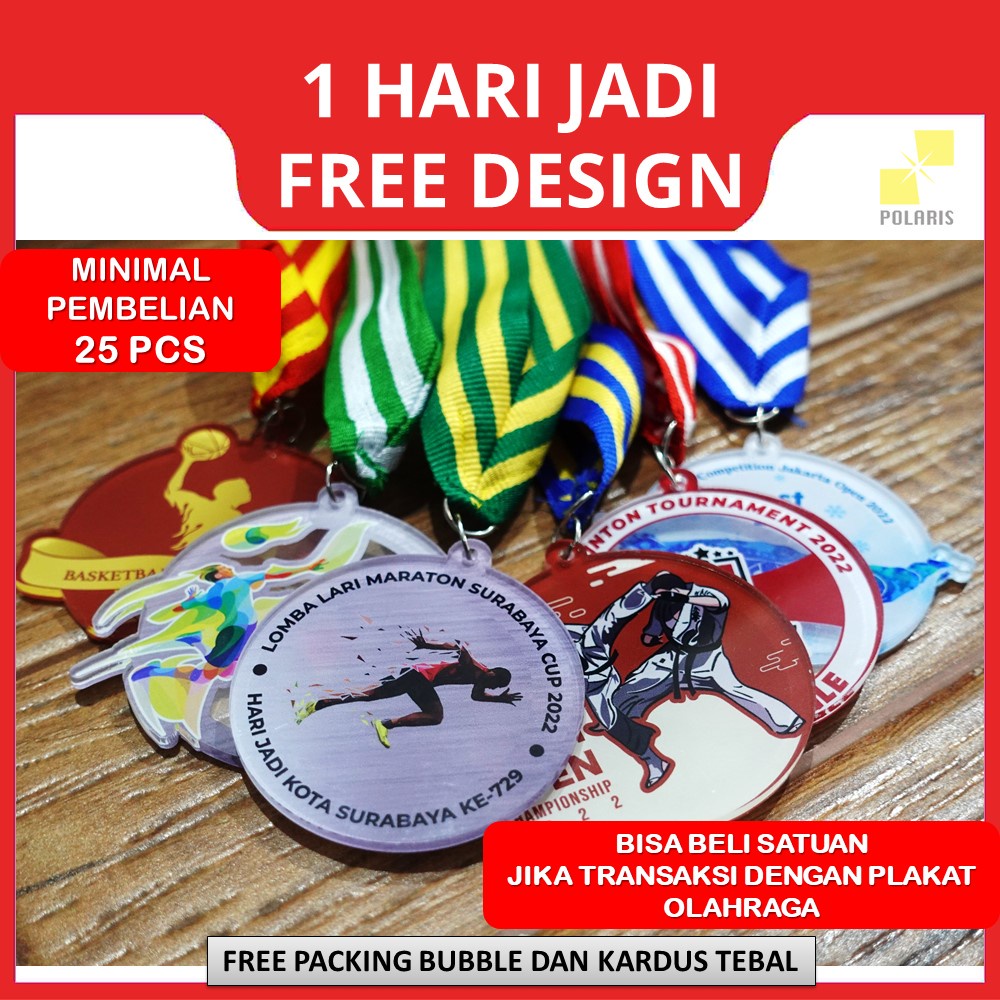 MEDALI AKRILIK SPORT EDITION KEJUARAAN OLAHRAGA - KALUNG MENDALI ACRYLIC 3 MM PENGHARGAAN JUARA LOMBA CUSTOM