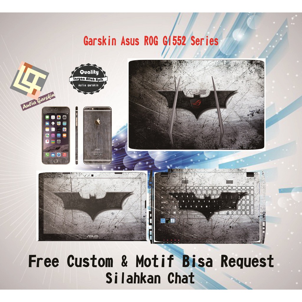 Garskin Laptop Asus ROG GL552 Series Motif Batman2 - motif bisa request