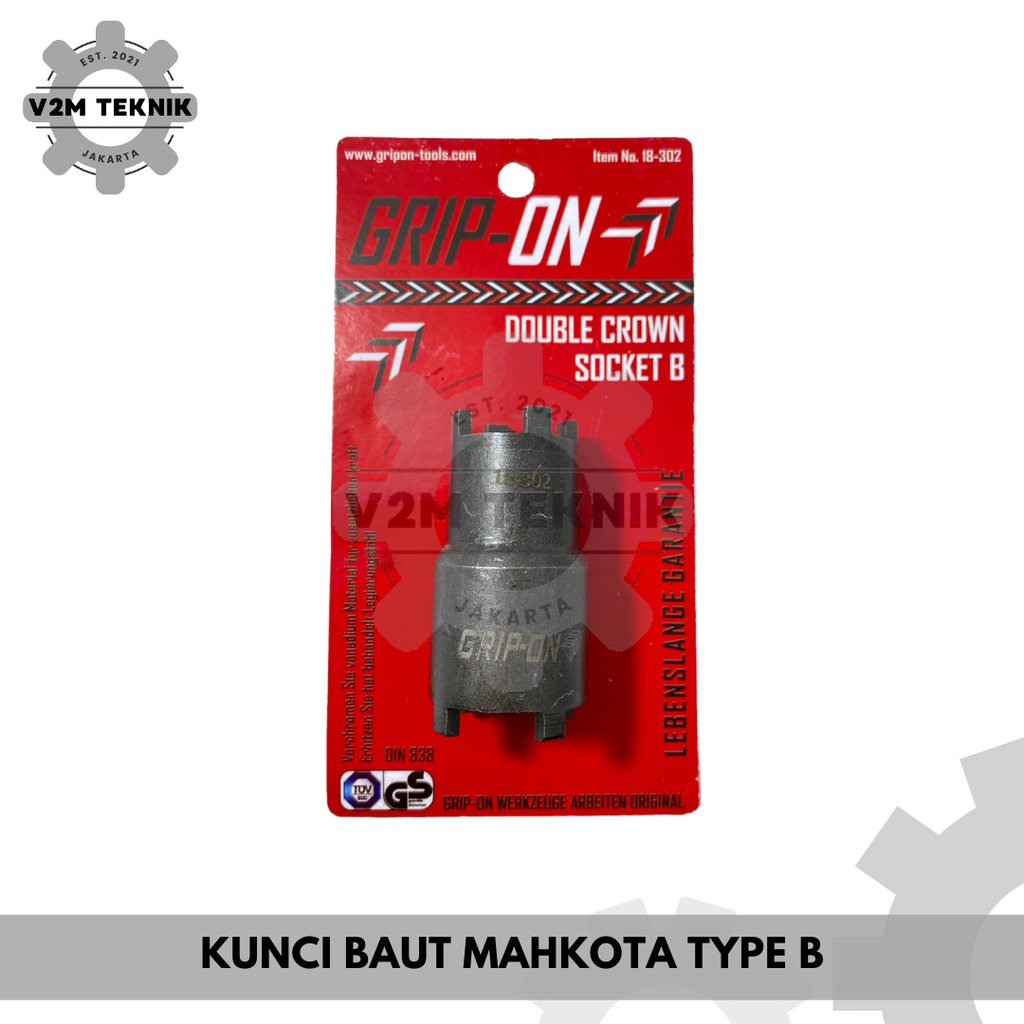 Kunci Baut Mahkota Type B / Double Crown Socket / Pembuka Mur Kopling GRIP ON