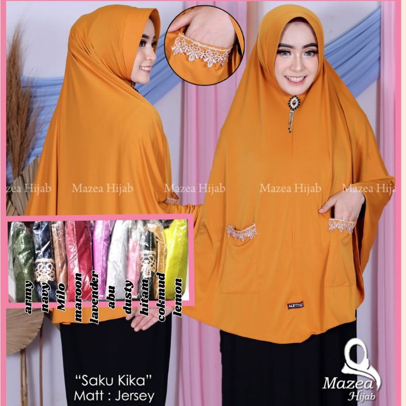 jilbab saku renda original mazea hijab