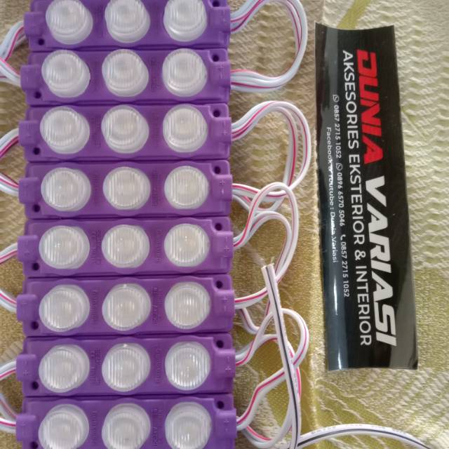 Lampu LED 3 Mata 24v UNGU