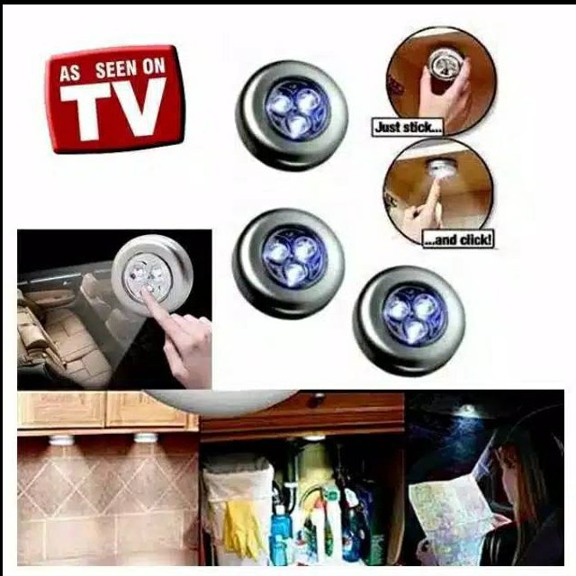 Stik N Klik Lampu Emergency Tempel LED Stick and Click Touch Lamp Baterai AAA