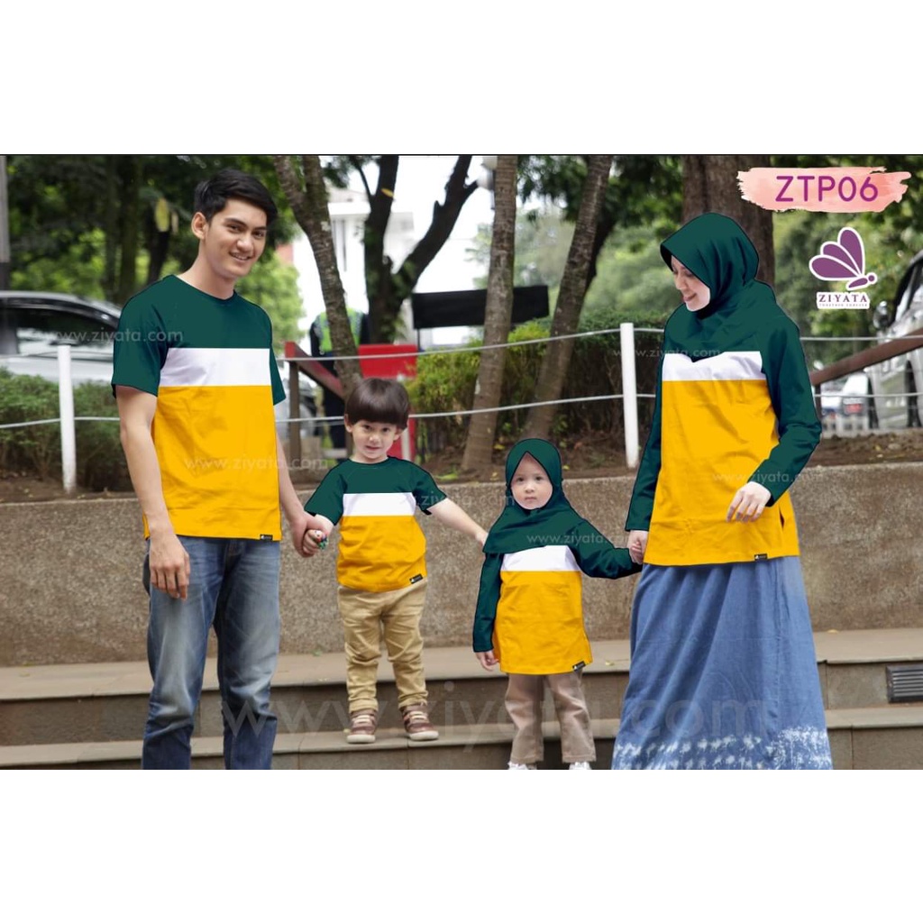 KAOS COUPLE KELUARGA ZIYATA MOTIF TERBARU ZTP06  Kaos Pasangan Keluarga Keren / Baju Couple Keluarga