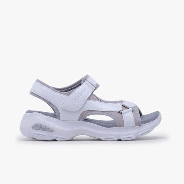 Skechers D'Lites Ultra Groove Walk Women's Sandals White / Grey Original