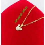 Kalung anak rantai Nori+liontin Mickey mouse Rose gold perak asli 925/Silver lapisan mas kuning murni!!!