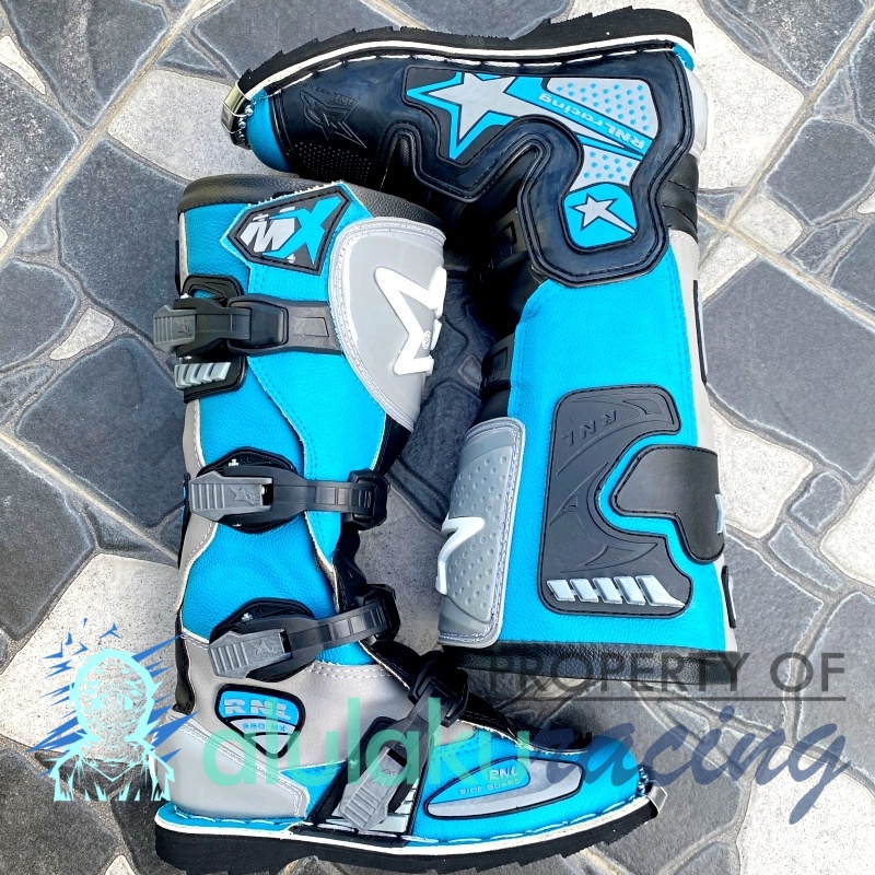 Sepatu Motocross RNL Racing Product Original MX Trail - Tosca Blue Grey