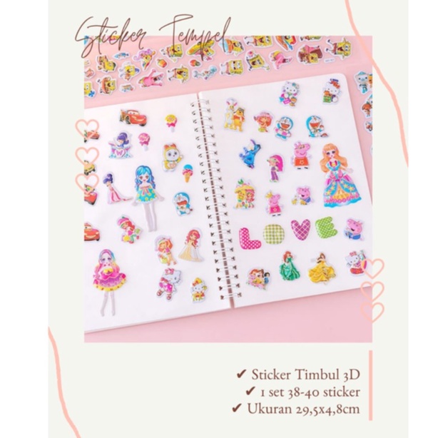 

Stiker Mainan Anak 3D Stiker Tempelan Karakter Timbul